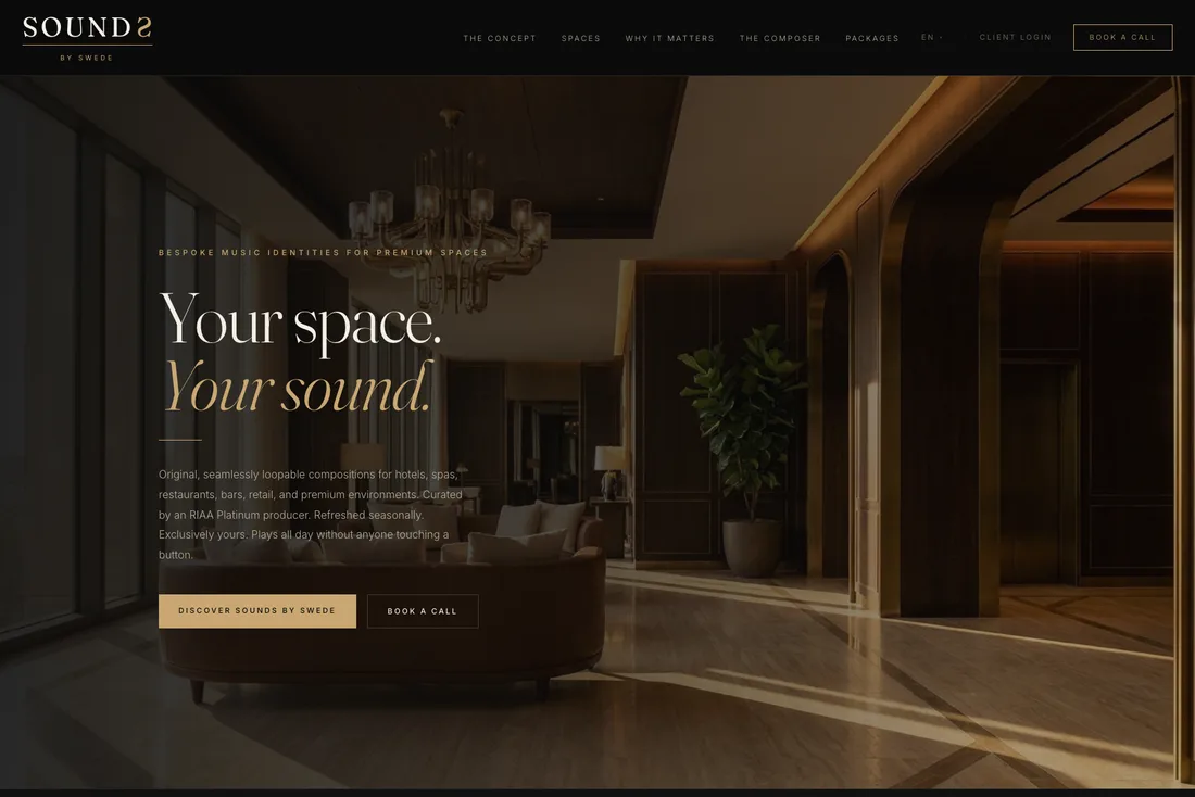 Sounds By Swede website homepage