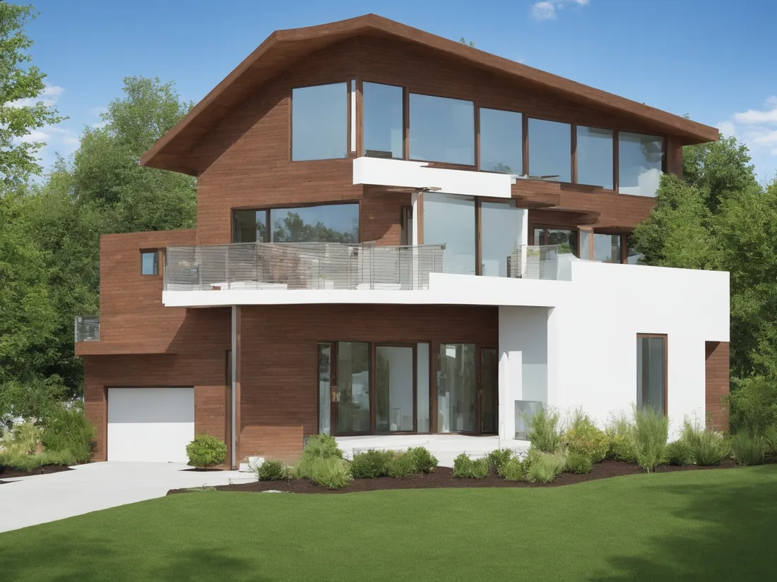 Freshly painted house exterior surrounded by landscaping